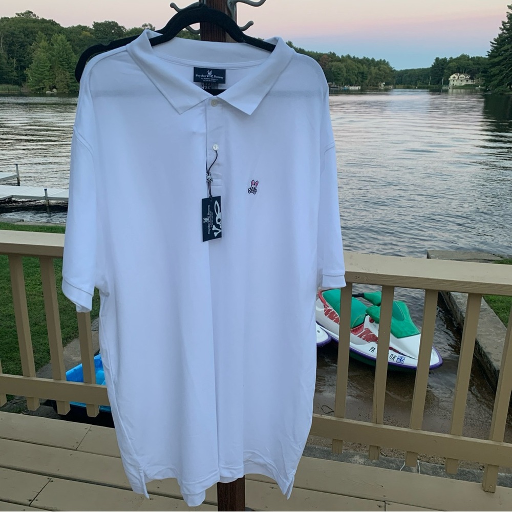 NWT psycho Bunny classic white polo men’s Sz 4 xl
